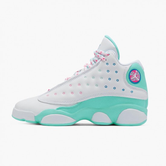 Air Jordan 13 Retro "Aurora Green" Womens Basketball Shoes White/Soar/Aurora-Green-Digita 439358 100 AJ13 Jordan Sneakers