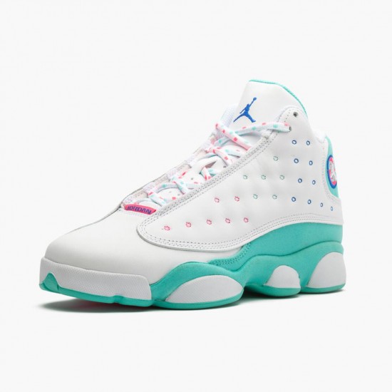 Air Jordan 13 Retro "Aurora Green" Womens Basketball Shoes White/Soar/Aurora-Green-Digita 439358 100 AJ13 Jordan Sneakers