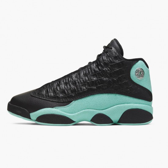 Air Jordan 13 Retro "Island Green" Mens Basketball Shoes Black/Island Green/Metallic Si 414571 030 AJ13 Jordan Sneakers