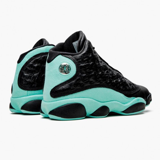 Air Jordan 13 Retro "Island Green" Mens Basketball Shoes Black/Island Green/Metallic Si 414571 030 AJ13 Jordan Sneakers