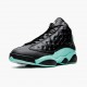 Air Jordan 13 Retro "Island Green" Mens Basketball Shoes Black/Island Green/Metallic Si 414571 030 AJ13 Jordan Sneakers