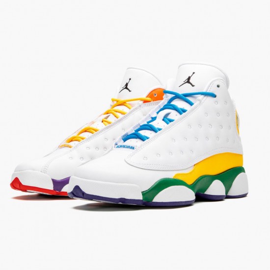 Air Jordan 13 Retro "Playground" WMNS Basketball Shoes CV0785 158 White/Black-Crt Prpl-Ttl Orang AJ13 Jordan Sneakers