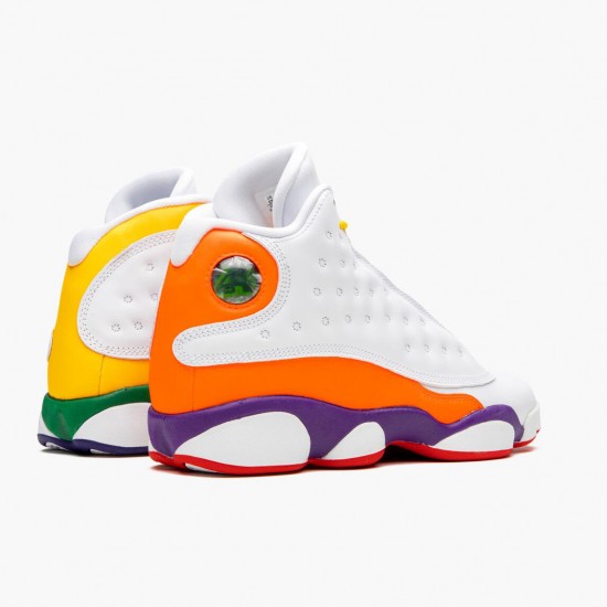 Air Jordan 13 Retro "Playground" WMNS Basketball Shoes CV0785 158 White/Black-Crt Prpl-Ttl Orang AJ13 Jordan Sneakers