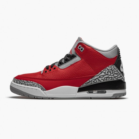 Air Jordan 3 Retro "Fire Red Cement" Mens Basketball Shoes CU2277 600 Varsity Red AJ3 Jordan Sneakers