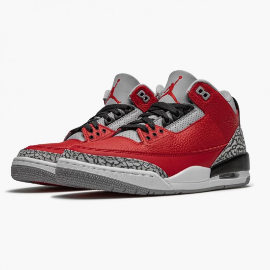 Air Jordan 3 Retro "Fire Red Cement" Mens Basketball Shoes CU2277 600 Varsity Red AJ3 Jordan Sneakers