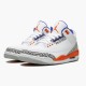 Air Jordan 3 Retro "Knicks" Unisex Basketball Shoes 136064 148 White/Old Royal University Ora AJ3 Jordan Sneakers