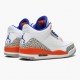 Air Jordan 3 Retro "Knicks" Unisex Basketball Shoes 136064 148 White/Old Royal University Ora AJ3 Jordan Sneakers