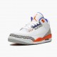 Air Jordan 3 Retro "Knicks" Unisex Basketball Shoes 136064 148 White/Old Royal University Ora AJ3 Jordan Sneakers