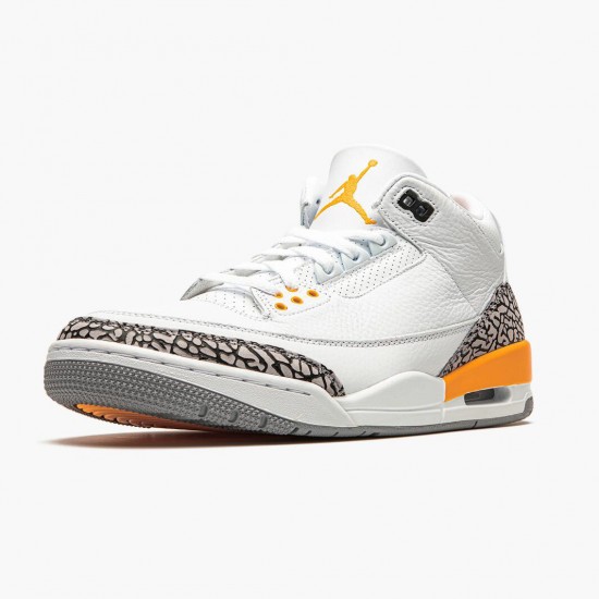 Air Jordan 3 Retro "Laser Orange" Unisex Basketball Shoes CK9246 108 White/Laser Orange-Cement Grey AJ3 Jordan Sneakers