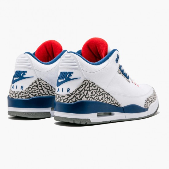 Air Jordan 3 Retro OG "True Blue" Mens Basketball Shoes 854262 106 White/Fire Red-True Blue AJ3 Jordan Sneakers