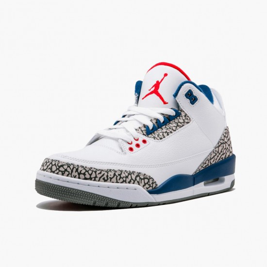 Air Jordan 3 Retro OG "True Blue" Mens Basketball Shoes 854262 106 White/Fire Red-True Blue AJ3 Jordan Sneakers