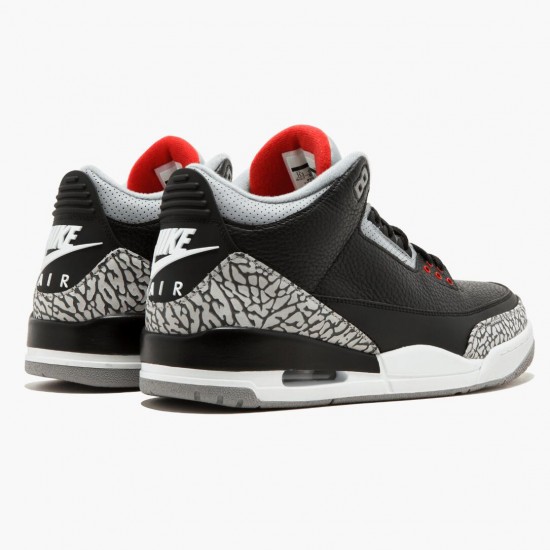 Nike Air Jordan 3 Retro OG "Black/Cement" Black/Fire Red-Cement Grey Basketball Shoes 854262 001 Aj3 Sneakers