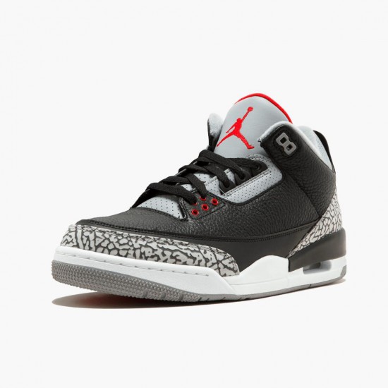 Nike Air Jordan 3 Retro OG "Black/Cement" Black/Fire Red-Cement Grey Basketball Shoes 854262 001 Aj3 Sneakers