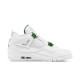 Air Jordan 4 Retro "Metallic Green" Unisex Basketball Shoes CT8527 113 White/Metallic Silver-Pine Gre AJ4 Jordan Sneakers