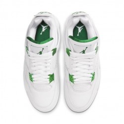 Air Jordan 4 Retro "Metallic Green" Unisex Basketball Shoes CT8527 113 White/Metallic Silver-Pine Gre AJ4 Jordan Sneakers