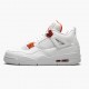 Air Jordan 4 Retro "Metallic Orange" Unisex Basketball Shoes CT8527 118 White/Team Orange-Metallic Sil AJ4 Jordan Sneakers