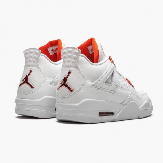 Air Jordan 4 Retro "Metallic Orange" Unisex Basketball Shoes CT8527 118 White/Team Orange-Metallic Sil AJ4 Jordan Sneakers