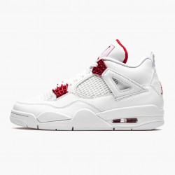 Air Jordan 4 Retro "Metallic Red" Unisex Basketball Shoes CT8527 112 White/Metallic Silver-Univers AJ4 Jordan Sneakers