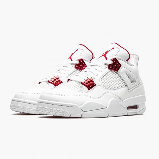 Air Jordan 4 Retro "Metallic Red" Unisex Basketball Shoes CT8527 112 White/Metallic Silver-Univers AJ4 Jordan Sneakers