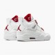 Air Jordan 4 Retro "Metallic Red" Unisex Basketball Shoes CT8527 112 White/Metallic Silver-Univers AJ4 Jordan Sneakers