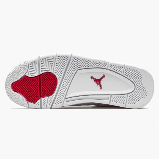 Air Jordan 4 Retro "Metallic Red" Unisex Basketball Shoes CT8527 112 White/Metallic Silver-Univers AJ4 Jordan Sneakers