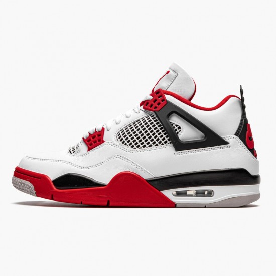 Air Jordan 4 Retro OG "Fire Red" 2020 Mens Jordan Sneakers White/Fire Red-Black-Tech Grey Basektball Shoes DC7770 160