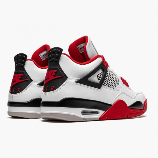 Air Jordan 4 Retro OG "Fire Red" 2020 Mens Jordan Sneakers White/Fire Red-Black-Tech Grey Basektball Shoes DC7770 160