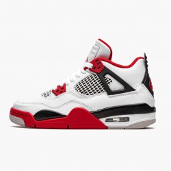 Air Jordan 4 Retro OG GS "Fire Red" 2020 Mens Jordan Sneakers 408452 160 White/Fire Red-Black-Tech Grey Basketball Shoes