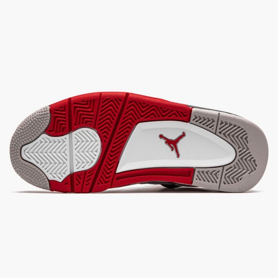 Air Jordan 4 Retro OG GS "Fire Red" 2020 Mens Jordan Sneakers 408452 160 White/Fire Red-Black-Tech Grey Basketball Shoes