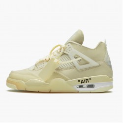 Air Jordan 4 Retro Off-White "Sail" Unisex Jordan Sneakers Sail/Muslin-White-Black Basektball Shoes CV9388 100