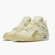 Air Jordan 4 Retro Off-White "Sail" Unisex Jordan Sneakers Sail/Muslin-White-Black Basektball Shoes CV9388 100