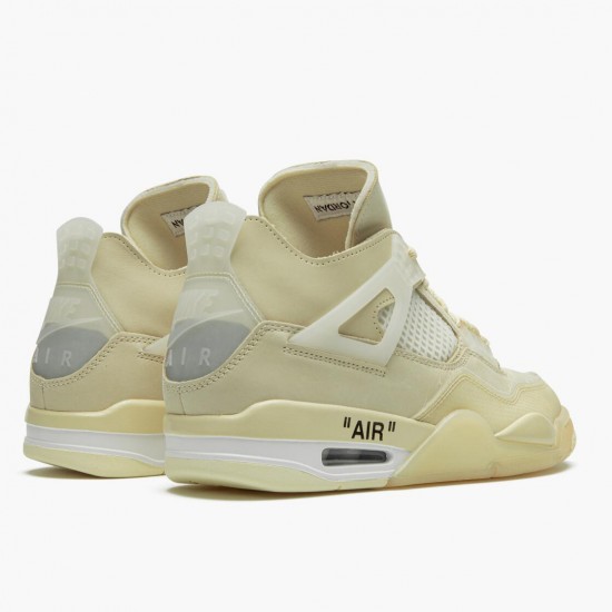 Air Jordan 4 Retro Off-White "Sail" Unisex Jordan Sneakers Sail/Muslin-White-Black Basektball Shoes CV9388 100