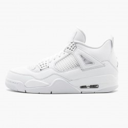 Air Jordan 4 Retro "Pure Money" Unisex Basketball Shoes 308497 100 White/Metallic Silver AJ4 Jordan Sneakers