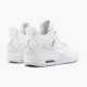 Air Jordan 4 Retro "Pure Money" Unisex Basketball Shoes 308497 100 White/Metallic Silver AJ4 Jordan Sneakers