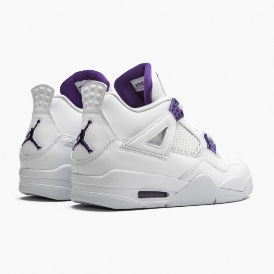 Air Jordan 4 Retro "Purple Metallic" Unisex Jordan Sneakers White/Metallic Silver-Court Pu Basektball Shoes CT8527 115