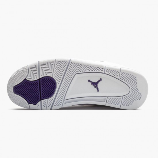 Air Jordan 4 Retro "Purple Metallic" Unisex Jordan Sneakers White/Metallic Silver-Court Pu Basektball Shoes CT8527 115