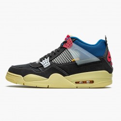 Air Jordan 4 Retro "Union Off Noir" Unisex Basketball Shoes DC9533 001 Off Noir/Brigade Blue-Dark Smo AJ4 Jordan Sneakers