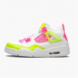 Air Jordan 4 Retro "White Lemon Pink" Unisex Basketball Shoes CV7808 100 White/Lemon Venom/Pink Blast AJ4 Jordan Sneakers