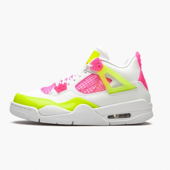 Air Jordan 4 Retro "White Lemon Pink" Unisex Basketball Shoes CV7808 100 White/Lemon Venom/Pink Blast AJ4 Jordan Sneakers