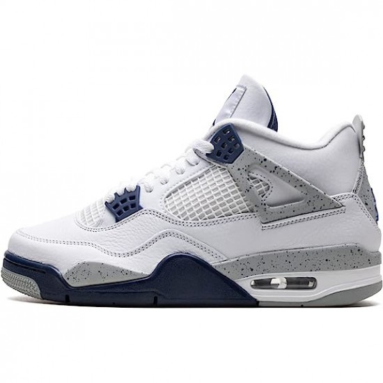 Air Jordan 4 Midnight  Navy White Midnight Navy Light Smoke Grey-Fire Red DH6927-140