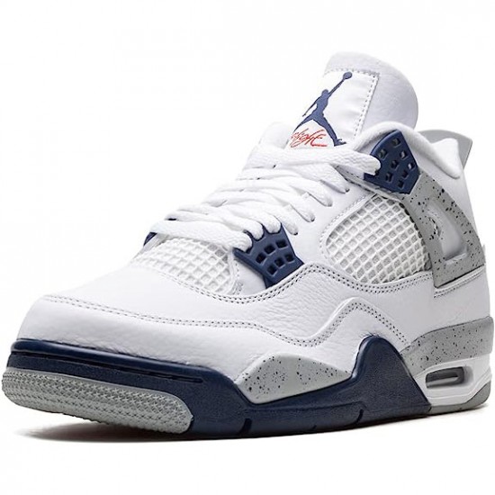 Air Jordan 4 Midnight  Navy White Midnight Navy Light Smoke Grey-Fire Red DH6927-140