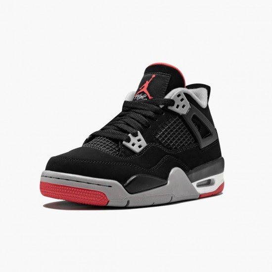 Nike Air Jordan 4 Retro "Bred" 2019 Release Black/Cement Grey-Summit White Basketball Shoes AJ4 Sneakers 308497 060