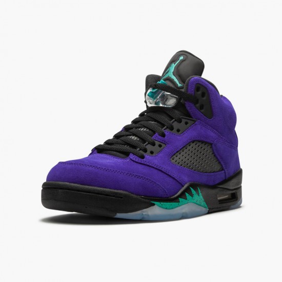 Air Jordan 5 Retro "Alternate Grape" Mens Basketball Shoes Grape Ice/Black-Clear-New Emer 136027 500 AJ5 Jordan Sneakers