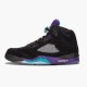 Air Jordan 5 Retro "Black Grape" Unisex Basketball Shoes Black/New Emerald-Grape Ice 136027 007 AJ5 Jordan Sneakers