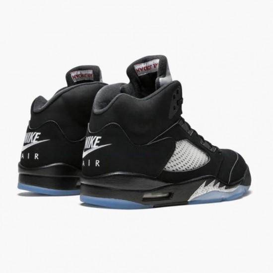 Air Jordan 5 Retro Black Metallic Women Men Black/Metallic Silver 845035 003