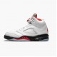 Air Jordan 5 Retro "Fire Red Silver Tongue" Mens Basketball Shoes True White/Fire Red-Black DA1911 102 AJ5 Jordan Sneakers