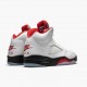 Air Jordan 5 Retro "Fire Red Silver Tongue" Mens Basketball Shoes True White/Fire Red-Black DA1911 102 AJ5 Jordan Sneakers