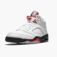 Air Jordan 5 Retro "Fire Red Silver Tongue" Mens Basketball Shoes True White/Fire Red-Black DA1911 102 AJ5 Jordan Sneakers