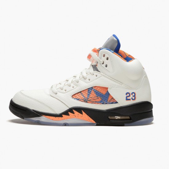 Air Jordan 5 Retro "International Flight" Unisex Basketball Shoes Sail/Racer Blue-Cone-Black 136027 148 AJ5 Jordan Sneakers