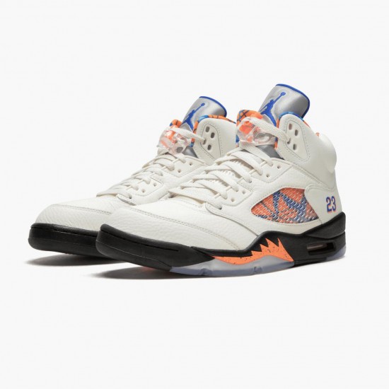 Air Jordan 5 Retro "International Flight" Unisex Basketball Shoes Sail/Racer Blue-Cone-Black 136027 148 AJ5 Jordan Sneakers